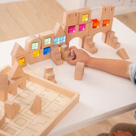 TickiT® Wooden Building Gem Blocks Set